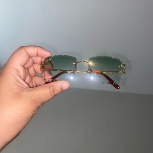 Cartier Gold and Green Sunglasses